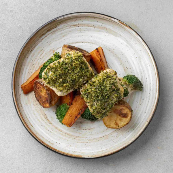 Italian Gremolata Fish & Roast Medley Vegetables